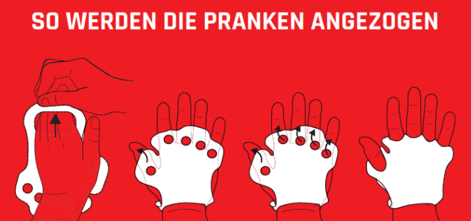 wie ziehe ich die bärenpranke an anziehanleitung howto pranke tragen